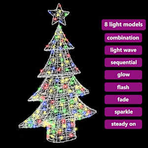Vánoční stromeček s 100 LED diodami Vícebarevný 120 cm Akryl - obrázek 9