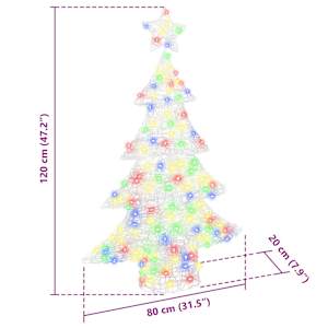 Vánoční stromeček s 100 LED diodami Vícebarevný 120 cm Akryl - obrázek 10
