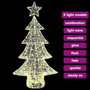 Vánoční stromeček s 160 LED diodami Teplá bílá 150 cm Akryl - obrázek 9