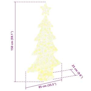 Vánoční stromeček s 160 LED diodami Teplá bílá 150 cm Akryl - obrázek 10