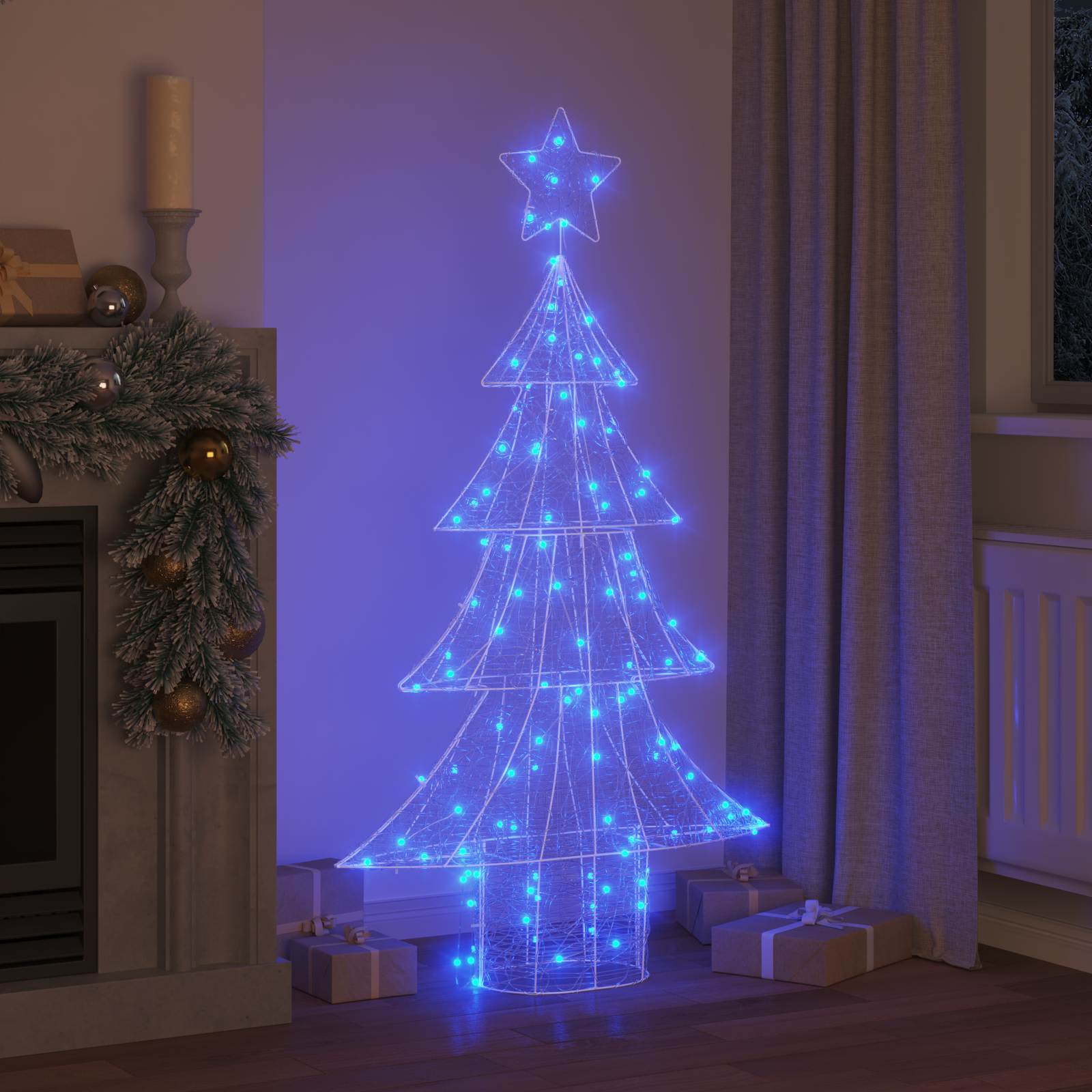 Thumbnail - vidaXL Weihnachtsbaum mit 160 LEDs Blau 150 cm Acryl