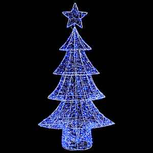 Vánoční stromeček s 160 LED diodami Modrá 150 cm Akryl - obrázek 5