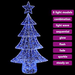 Vánoční stromeček s 160 LED diodami Modrá 150 cm Akryl - obrázek 9