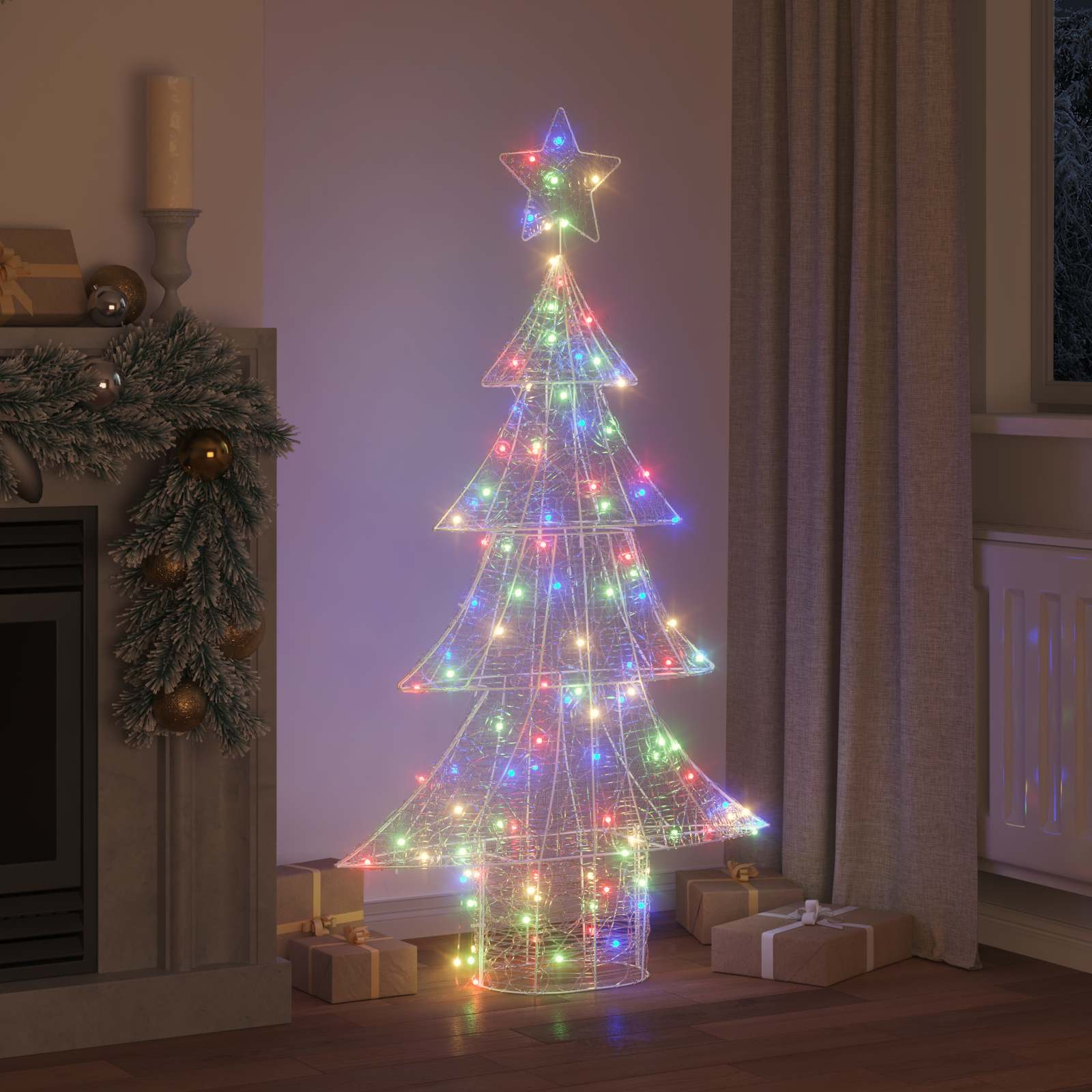 Thumbnail - vidaXL Weihnachtsbaum mit 160 LEDs Mehrfarbig 150 cm Acryl