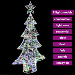 Vánoční stromeček s 160 LED diodami Vícebarevný 150 cm Akryl - obrázek 9