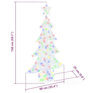 Vánoční stromeček s 160 LED diodami Vícebarevný 150 cm Akryl - obrázek 10