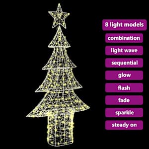 Vánoční stromeček s 240 LED diodami Teplá bílá 150 cm Akryl - obrázek 9