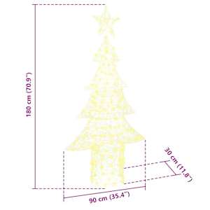 Vánoční stromeček s 240 LED diodami Teplá bílá 150 cm Akryl - obrázek 10