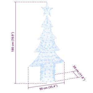 Vánoční stromeček s 240 LED diodami Studená bílá 180 cm Akryl - obrázek 10