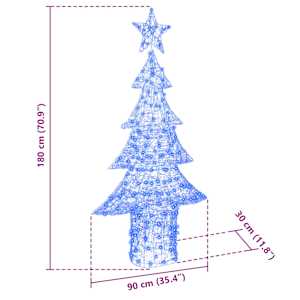 Vánoční stromeček s 240 LED diodami Modrá 180 cm Akryl - obrázek 10