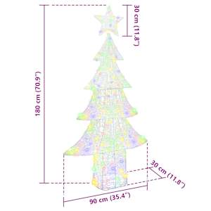 Vánoční stromeček s 240 LED diodami Vícebarevný 180 cm Akryl - obrázek 10