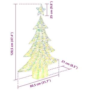 Vánoční stromeček s 120 LED diodami Teplá bílá 120,5 cm PET - obrázek 10