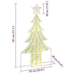 Vánoční stromeček s 240 LED diodami Teplá bílá 181 cm PET - obrázek 10
