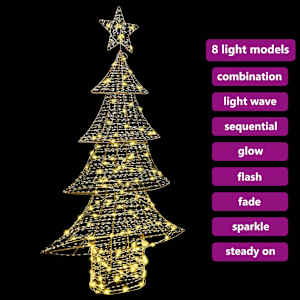 Vánoční stromeček s 160 LED diodami Teplá bílá 151 cm PET - obrázek 9