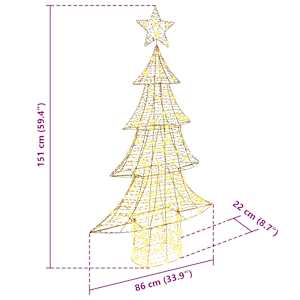 Vánoční stromeček s 160 LED diodami Teplá bílá 151 cm PET - obrázek 10