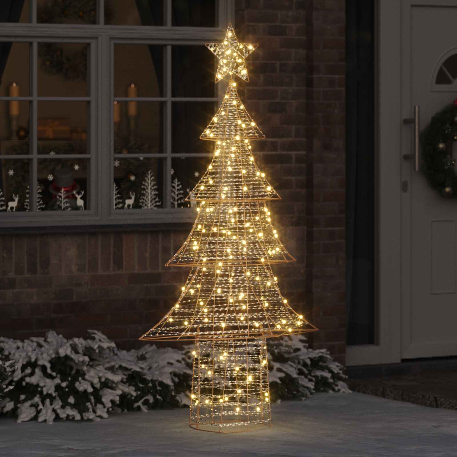 Sapin de Noël avec 240 LED Blanc chaud 180 cm PET