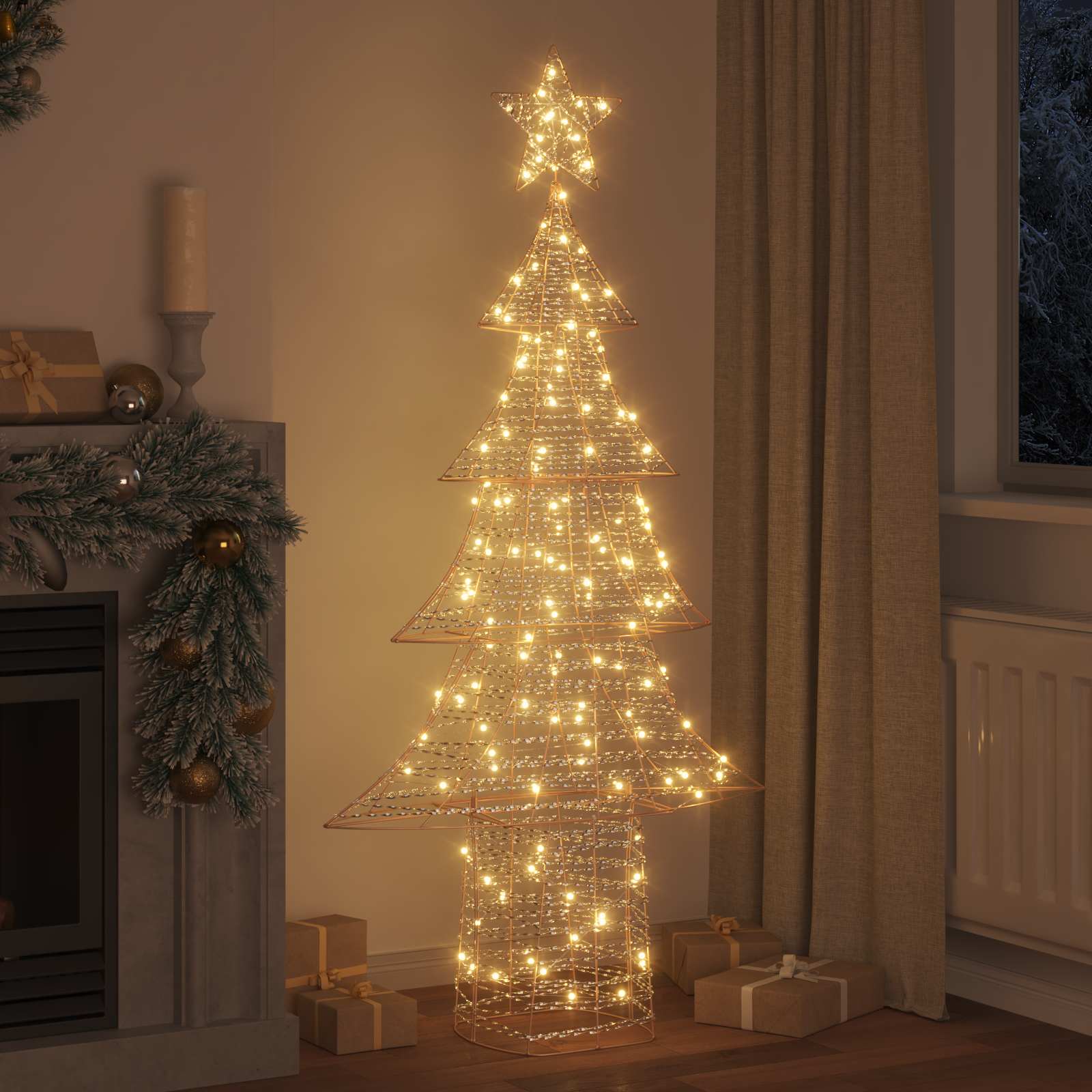 Sapin de Noël avec 240 LED Blanc chaud 180 cm PET – Image 3
