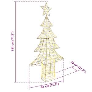 Vánoční stromeček s 240 LED diodami Teplá bílá 181 cm PET - obrázek 10