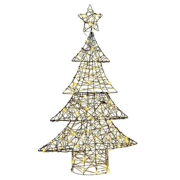 vidaXL J&otilde;ulupuu 120 LED-i Soe valge 150 cm Rotang