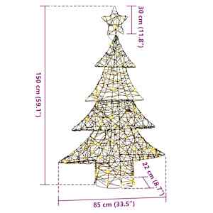 Vánoční stromeček s 120 LED diodami Teplá bílá 150 cm Ratan - obrázek 10