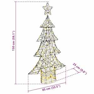 Vánoční stromeček s 160 LED diodami Teplá bílá 150 cm Ratan - obrázek 10
