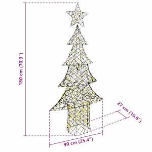 Vánoční stromeček s 240 LED diodami Teplá bílá 180 cm Ratan - obrázek 10