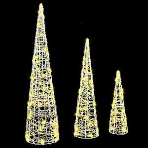 Vánoční stromeček 3 pcs Teplá bílá 20 x 20 x 80 cm Akryl - obrázek 4