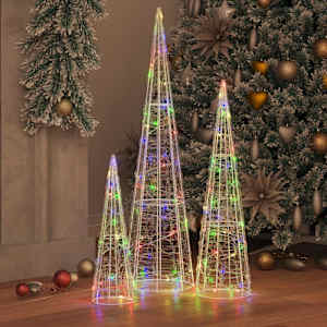 Vánoční stromeček 3 pcs Vícebarevný 20 x 20 x 80 cm Akryl - obrázek 3