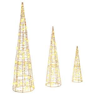 Vánoční stromeček 3 pcs Teplá bílá 20 x 20 x 80 cm PET - obrázek 2