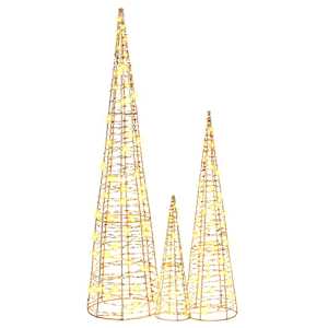 Vánoční stromeček 3 pcs Teplá bílá 20 x 20 x 80 cm PET - obrázek 5