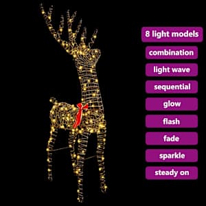 3D sob s 140 LED diodami Teplá bílá 70 x 41 x 128 cm Ratan - obrázek 10