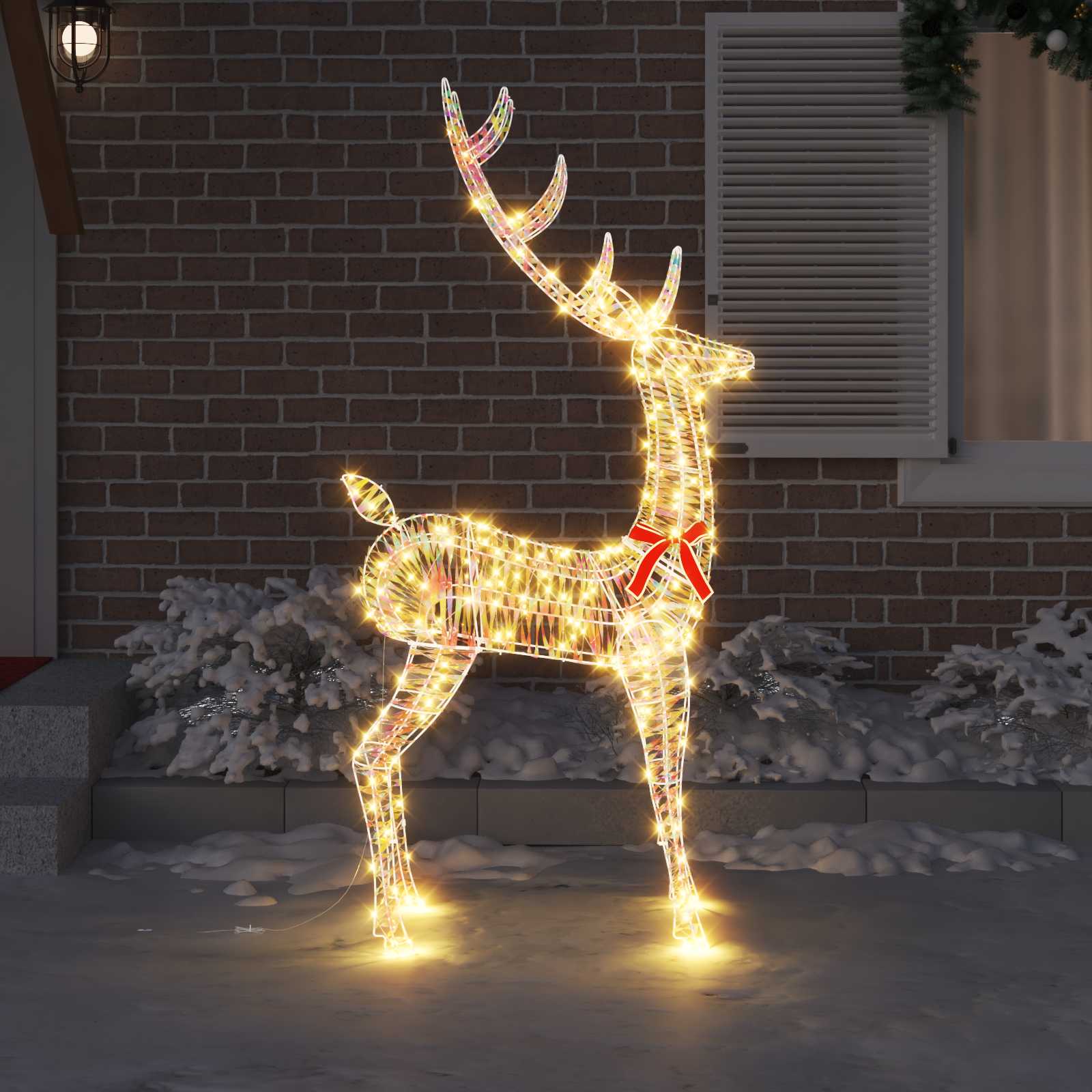 3D елен 250 LED светодиода Топло бяло 96 x 40 x 180 cm PET — изображение 3