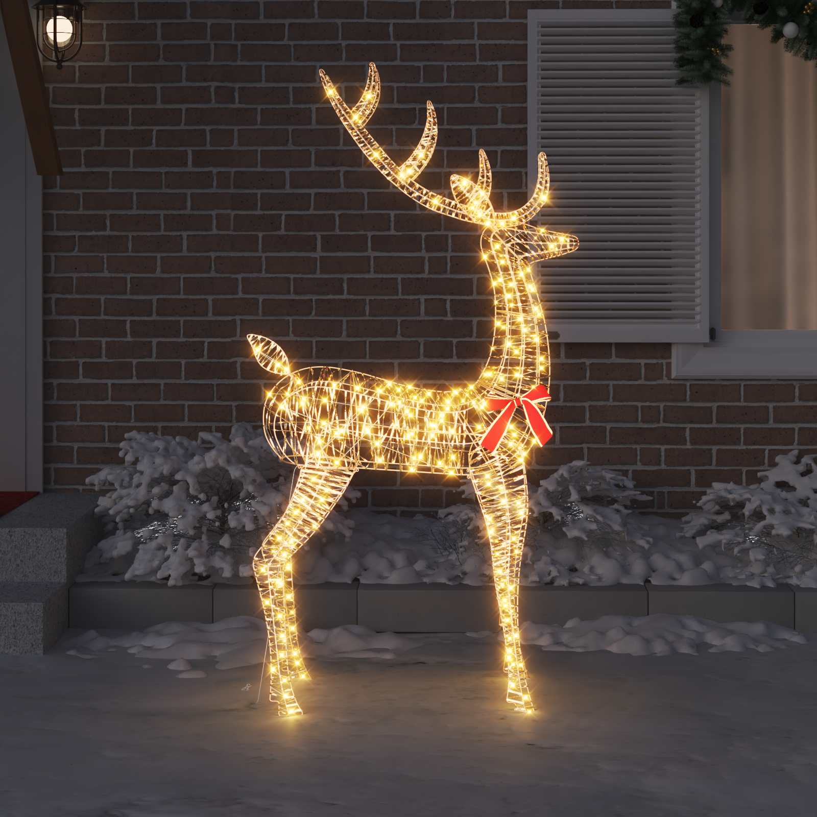 3D елен 250 LED светодиода Топло бяло 96 x 40 x 180 cm PET — изображение 3