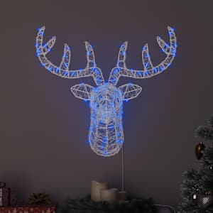 Jelenja glava med 140 LED Modra 68 x 36,5 x 62,5 cm Akril
