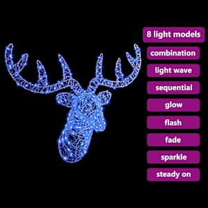 Hlava soba s 140 LED diodami Modrá 68 x 36,5 x 62,5 cm Akryl - obrázek 9