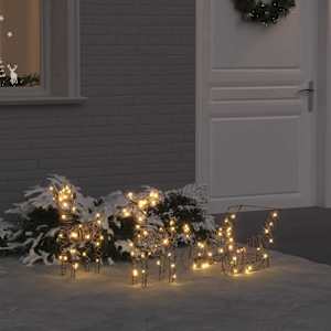 Jelenova sani med 160 LED Toplo bela 53 x 28 x 33 cm Ratan