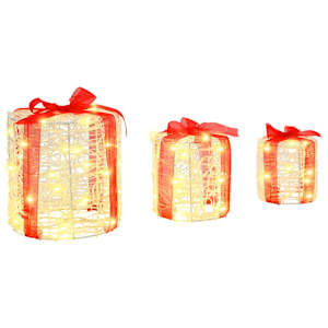 Dekorace Dárkové Krabičky 3 pcs Teplá bílá 20 x 20 x 21 cm - obrázek 4