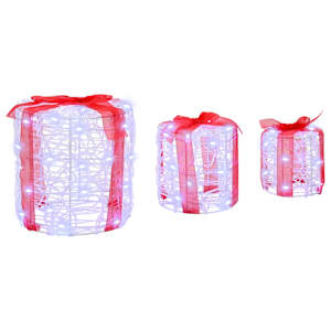Dekorace Dárkové Krabičky 3 pcs Studená bílá 20 x 20 x 21 cm - obrázek 4