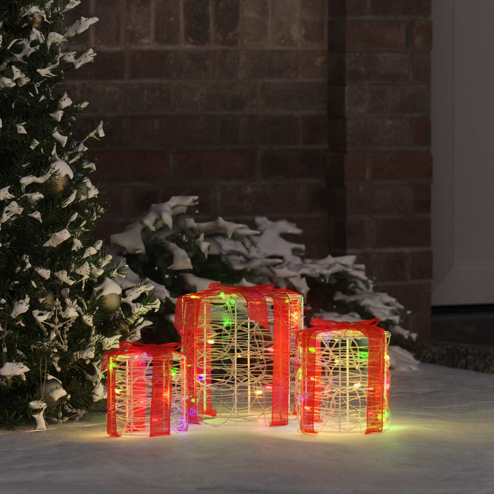 vidaXL Geschenkbox Dekoration 3 pcs Bunt 20 x 20 x 21 cm Acryl