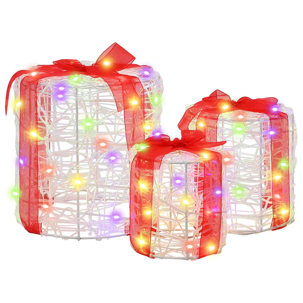 Décoration de boîte cadeau 3 pcs coloré 20 x 20 x 21 cm