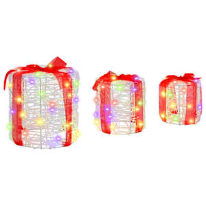 Dekorace Dárkové Krabičky 3 pcs pestrá 20 x 20 x 21 cm Akryl - obrázek 4