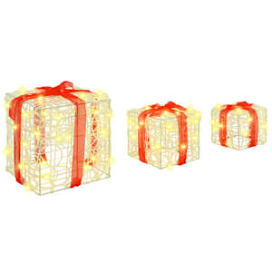 Dárková krabice 3 pcs Teplá bílá 20 x 20 x 20 cm Akryl - obrázek 4