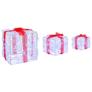 Dárková krabice 3 pcs Studená bílá 20 x 20 x 20 cm Akryl - obrázek 4