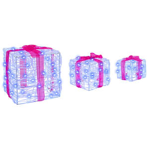 Dárková krabice 3 pcs Modrá 20 x 20 x 20 cm Akryl - obrázek 4