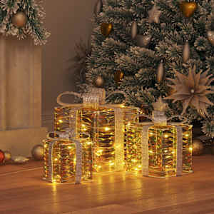 Dárková krabice 3 pcs Teplá bílá 20 x 20 x 20 cm PET - obrázek 3