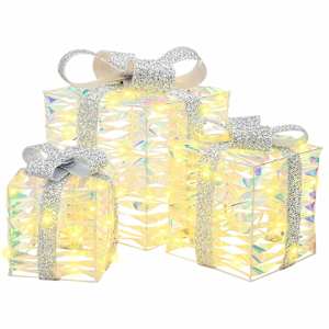 Dárková krabice 3 pcs Teplá bílá 20 x 20 x 20 cm PET - obrázek 2