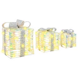 Dárková krabice 3 pcs Teplá bílá 20 x 20 x 20 cm PET - obrázek 4