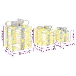 Dárková krabice 3 pcs Teplá bílá 20 x 20 x 20 cm PET - obrázek 10