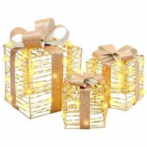 Dárková krabice 3 pcs Teplá bílá 20 x 20 x 20 cm PET - obrázek 2
