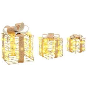 Dárková krabice 3 pcs Teplá bílá 20 x 20 x 20 cm PET - obrázek 4